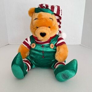 Disney Store Exclusive Winnie the Pooh Elf Plush Green & Striped Outfit 13”